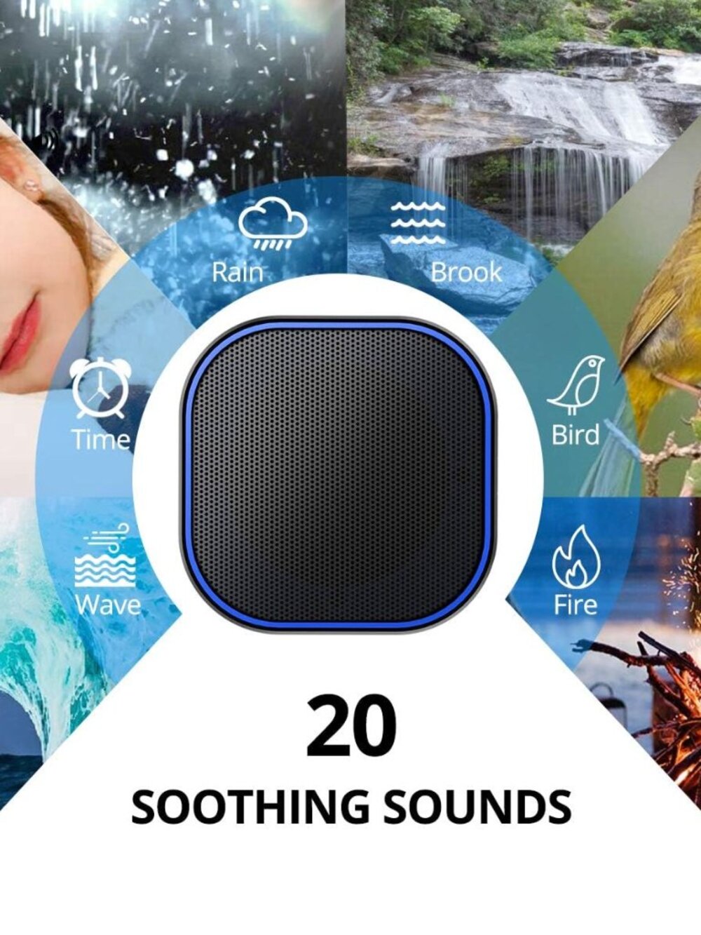 Sound White Noise Machine with 20 Non Looping Natural Soothing Sounds and Memory - Picture 2 of 9
